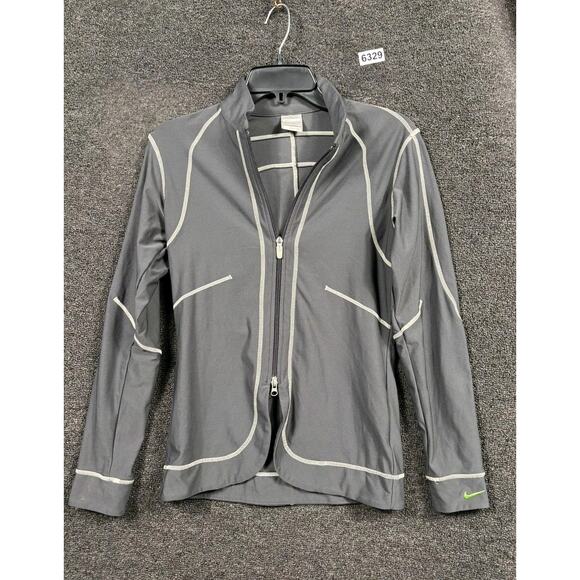 Nike Jacket Womens XS Gray Full Zip Running Track Athletic Stretch 207452-061 - Picture 1 of 8